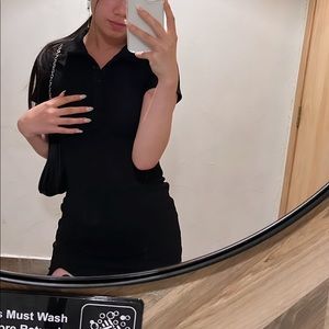 Collared Mini Dress with Slit